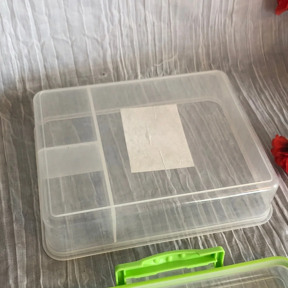 SLOTH themed rectangle Tupperware like container food storage with 3 sections